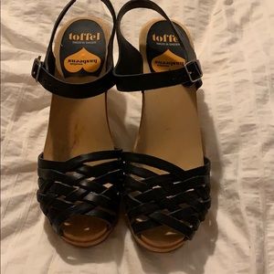 Sky High Black Braid Swedish Hasbeens Heels